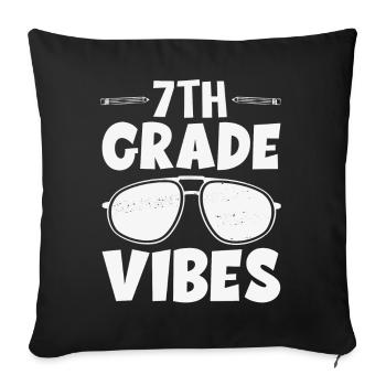 7. Klasse Vibes Retro Groovy Frauen Happy First - Sofakissenbezug 45 x 45 cm - Schwarz - Vorne