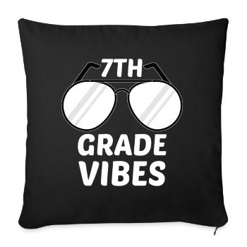 7. Klasse Vibes Retro Groovy Frauen Happy First - Sofakissenbezug 45 x 45 cm - Schwarz - Vorne