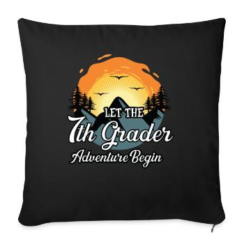 7. Klasse Vibes Retro Groovy Frauen Happy First - Sofakissenbezug 45 x 45 cm - Schwarz - Vorne