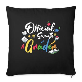 7. Klasse Vibes Retro Groovy Frauen Happy First - Sofakissenbezug 45 x 45 cm - Schwarz - Vorne