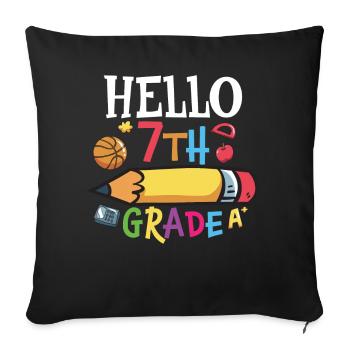 7. Klasse Vibes Retro Groovy Frauen Happy First - Sofakissenbezug 45 x 45 cm - Schwarz - Vorne