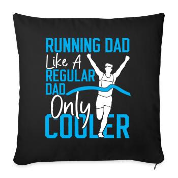 Running Runner Half Marathon Dad - Sofakissenbezug 45 x 45 cm - Schwarz - Vorne