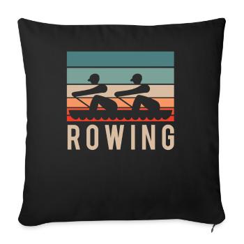 Rowing Rowing Rowing Boat Rowing Rowing Rowing - Sofa pillowcase 17,3'' x 17,3'' (45 x 45 cm) - black - Front