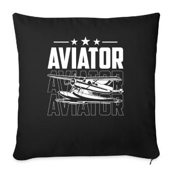 Pilot Pilot Jet Small Aircraft Light Aircraft - Sofa pillowcase 17,3'' x 17,3'' (45 x 45 cm) - black - Front
