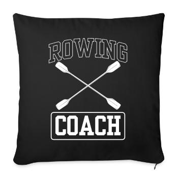 Rowing Trainer Rowing Boat Rowing Rowing Rowing Rowing - Sofa pillowcase 17,3'' x 17,3'' (45 x 45 cm) - black - Front