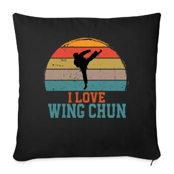 Ich Liebe Wing Chun Kampfsport Trainer Kampfkunst - Sofakissenbezug 45 x 45 cm - Schwarz - Vorne