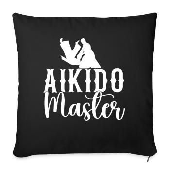 Aikido Maître Combattant Arts Martiaux Arts Martiaux Arts Martiaux - Housse de coussin décorative 45 x 45 cm - noir - Devant