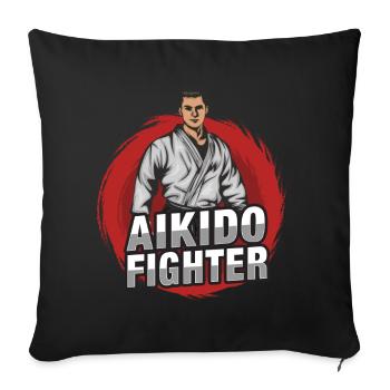 Aikido Fighter Martial Arts Martial Arts Lovers - Sofa pillowcase 17,3'' x 17,3'' (45 x 45 cm) - black - Front