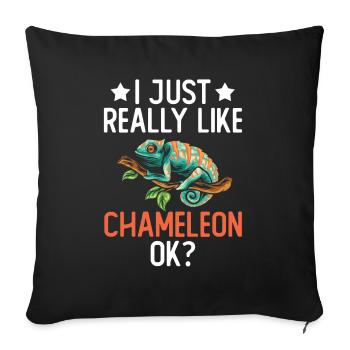 I like Chameleon Lizard Reptile Pet Simple - Sofa pillowcase 17,3'' x 17,3'' (45 x 45 cm) - black - Front