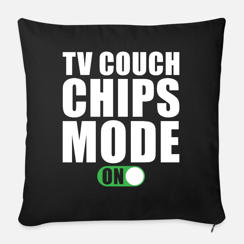 Tv Couch Chips Modus Ein - Sofakissenbezug 45 x 45 cm - Schwarz