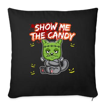 Show Me The Candy Halloween Costume Trick Or Treat - Sofa pillowcase 17,3'' x 17,3'' (45 x 45 cm) - black - Front