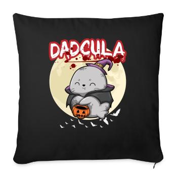 Dadcula Dracula Vampire Papa Drôle Fête d’Halloween - Housse de coussin décorative 45 x 45 cm - noir - Devant