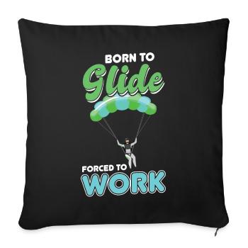 Né pour glisser, forcé de travailler - Housse de coussin décorative 45 x 45 cm - noir - Devant
