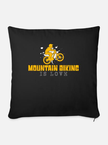 mountain biking Spruch - Sofakissenbezug 45 x 45 cm - Schwarz