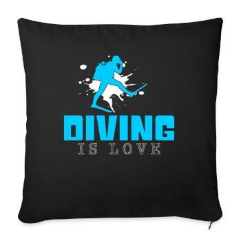 Dicton de plongée - Housse de coussin décorative 45 x 45 cm - noir - Devant