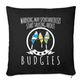 Budgerigar blague avec budgerigar - Housse de coussin décorative 45 x 45 cm - noir - Devant