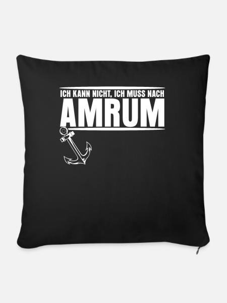 Amrum Urlaub - Sofakissenbezug 45 x 45 cm - Schwarz