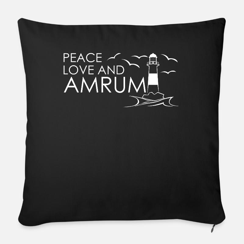 Amrum Leuchtturm - Sofakissenbezug 45 x 45 cm - Schwarz