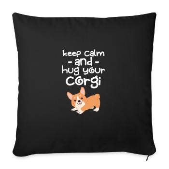 Corgi - Sofakissenbezug 45 x 45 cm - Schwarz - Vorne