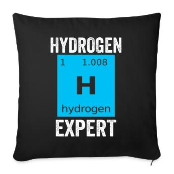 Hydrogen Expert Element Energy Hydrogen - Sofa pillowcase 17,3'' x 17,3'' (45 x 45 cm) - black - Front