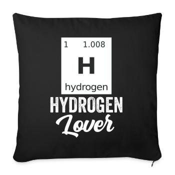Hydrogen Lover Element Hydrogen Energy - Sofa pillowcase 17,3'' x 17,3'' (45 x 45 cm) - black - Front