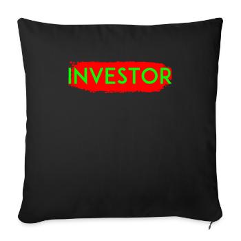 Investisseurs Investir Investir Investisseur Financier - Housse de coussin décorative 45 x 45 cm - noir - Devant