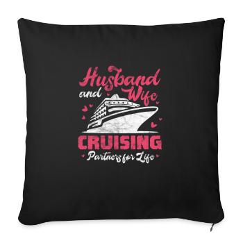 Croisière Mariage Mari Femme Mariage Cadeau - Housse de coussin décorative 45 x 45 cm - noir - Devant