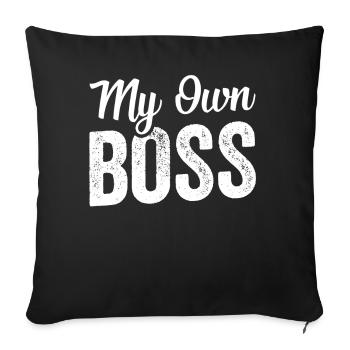 My Own Boss Freelancer Self-employed - Sofa pillowcase 17,3'' x 17,3'' (45 x 45 cm) - black - Front