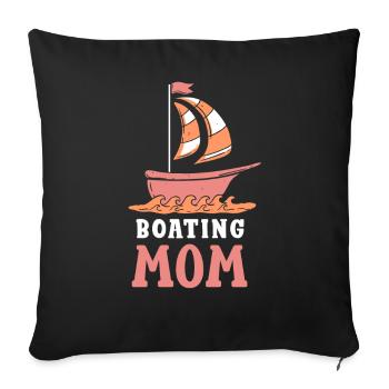 Bootfahrende Mutter Yacht Schiff Boot Bootfahren - Sofakissenbezug 45 x 45 cm - Schwarz - Vorne