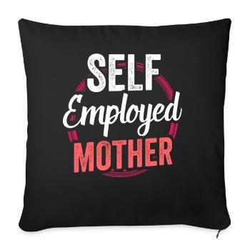 Self-employed mother Freelancer Self-employed - Sofa pillowcase 17,3'' x 17,3'' (45 x 45 cm) - black - Front
