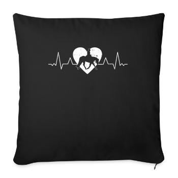 Chasse équitation anglaise cavalier cheval sport équestre - Housse de coussin décorative 45 x 45 cm - noir - Devant