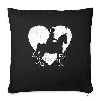 Siège de selle équitation anglaise cavalier cheval sport équestre - Housse de coussin décorative 45 x 45 cm - noir - Devant