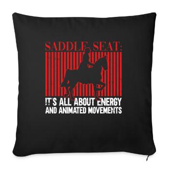 Selle : C'est de l'énergie et de l'animation - Housse de coussin décorative 45 x 45 cm - noir - Devant