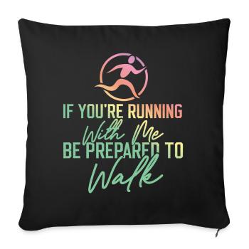 Running Runner Half Marathon Slow - Sofa pillowcase 17,3'' x 17,3'' (45 x 45 cm) - black - Front