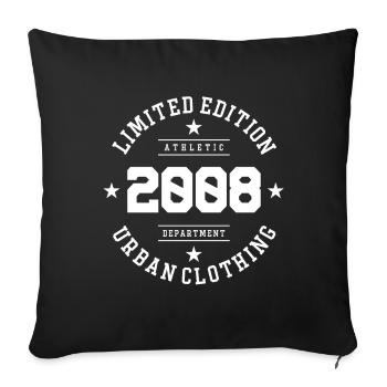 Vintage Anniversaire Anniversaire Rétro 2008 Limité - Housse de coussin décorative 45 x 45 cm - noir - Devant