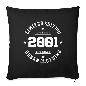 Vintage Birthday Birthday Retro 2001 Limited - Sofa pillowcase 17,3'' x 17,3'' (45 x 45 cm) - black - Front