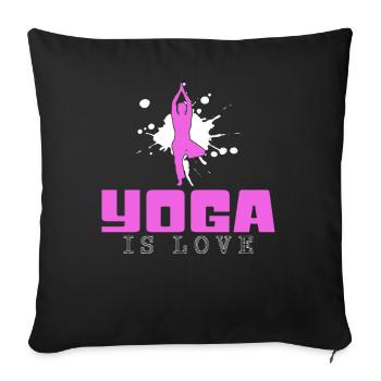 Yoga - Sofa pillowcase 17,3'' x 17,3'' (45 x 45 cm) - black - Front