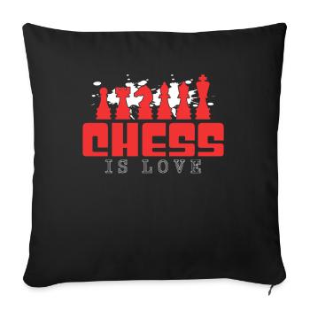 Échecs - Housse de coussin décorative 45 x 45 cm - noir - Devant