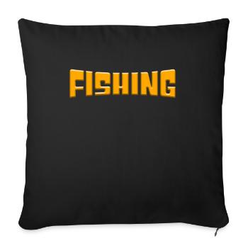 Angling - Sofa pillowcase 17,3'' x 17,3'' (45 x 45 cm) - black - Front