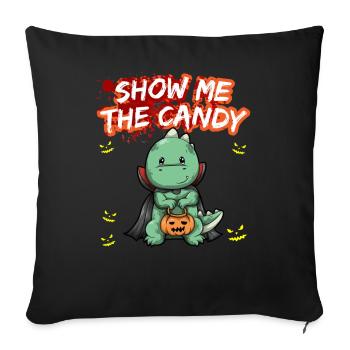 Show Me The Candy Halloween Costume Trick Or Treat - Sofa pillowcase 17,3'' x 17,3'' (45 x 45 cm) - black - Front