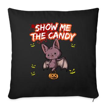 Show Me The Candy Halloween Costume Trick Or Treat - Sofa pillowcase 17,3'' x 17,3'' (45 x 45 cm) - black - Front
