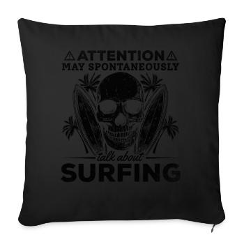 Die Aufmerksamkeit der Wassersurfer kann spontan - Sofakissenbezug 45 x 45 cm - Schwarz - Vorne