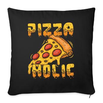 Pizzaholic Amateurs de pizza Cuisine italienne Piz - Housse de coussin décorative 45 x 45 cm - noir - Devant