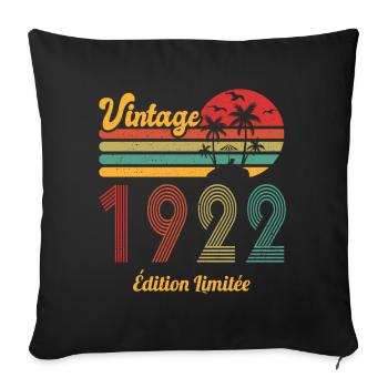 Vintage 1922 Anniversary Gift Idea - Sofa pillowcase 17,3'' x 17,3'' (45 x 45 cm) - black - Front