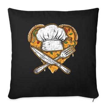 Pizza Chef Pizza Lover Italian Food Piz - Sofa pillowcase 17,3'' x 17,3'' (45 x 45 cm) - black - Front