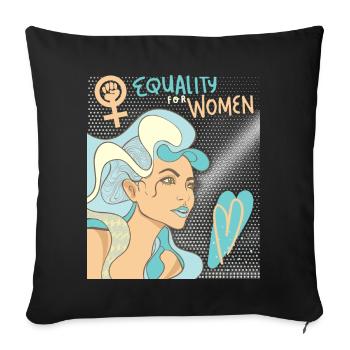 Droits des femmes, Égalité, Journée de la femme - Housse de coussin décorative 45 x 45 cm - noir - Devant