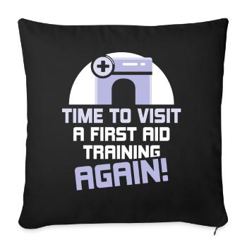 Il est temps d’assister à nouveau à un cours de secourisme - Housse de coussin décorative 45 x 45 cm - noir - Devant