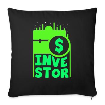 Investisseur Investir Investisseurs Investir Financier - Housse de coussin décorative 45 x 45 cm - noir - Devant