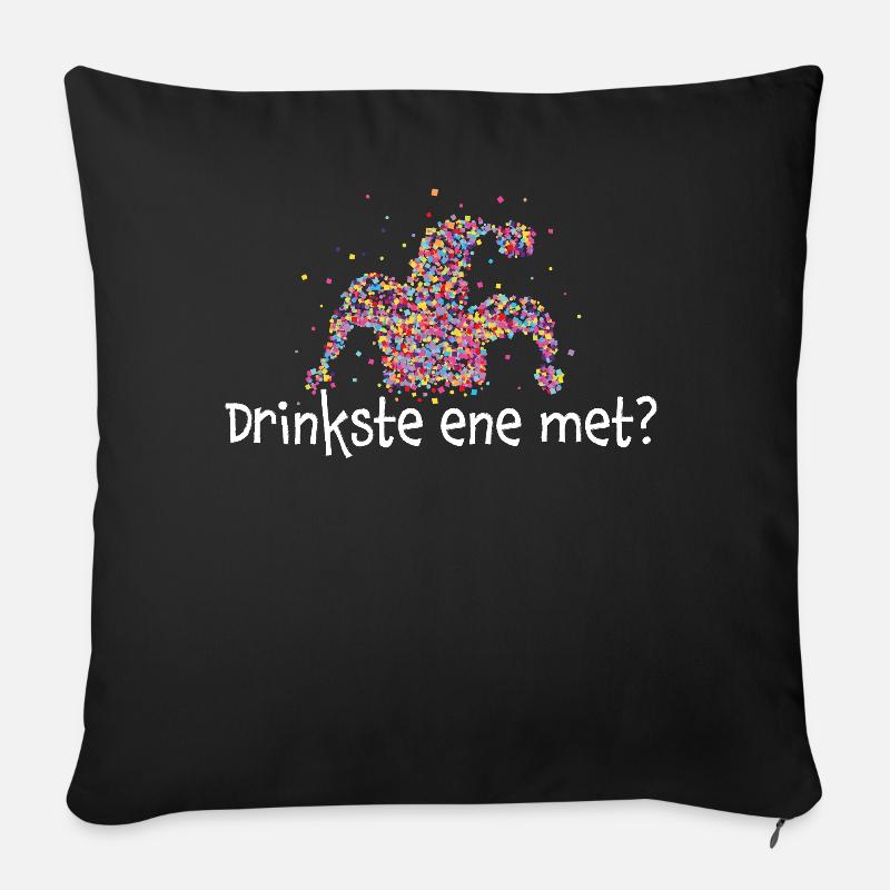 Drinkste ene met Karneval Köln Kölsch Narrenkappe - Sofakissenbezug 45 x 45 cm - Schwarz