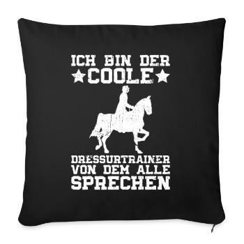 Entraîneur de dressage dressage équitation dressage équitation - Housse de coussin décorative 45 x 45 cm - noir - Devant